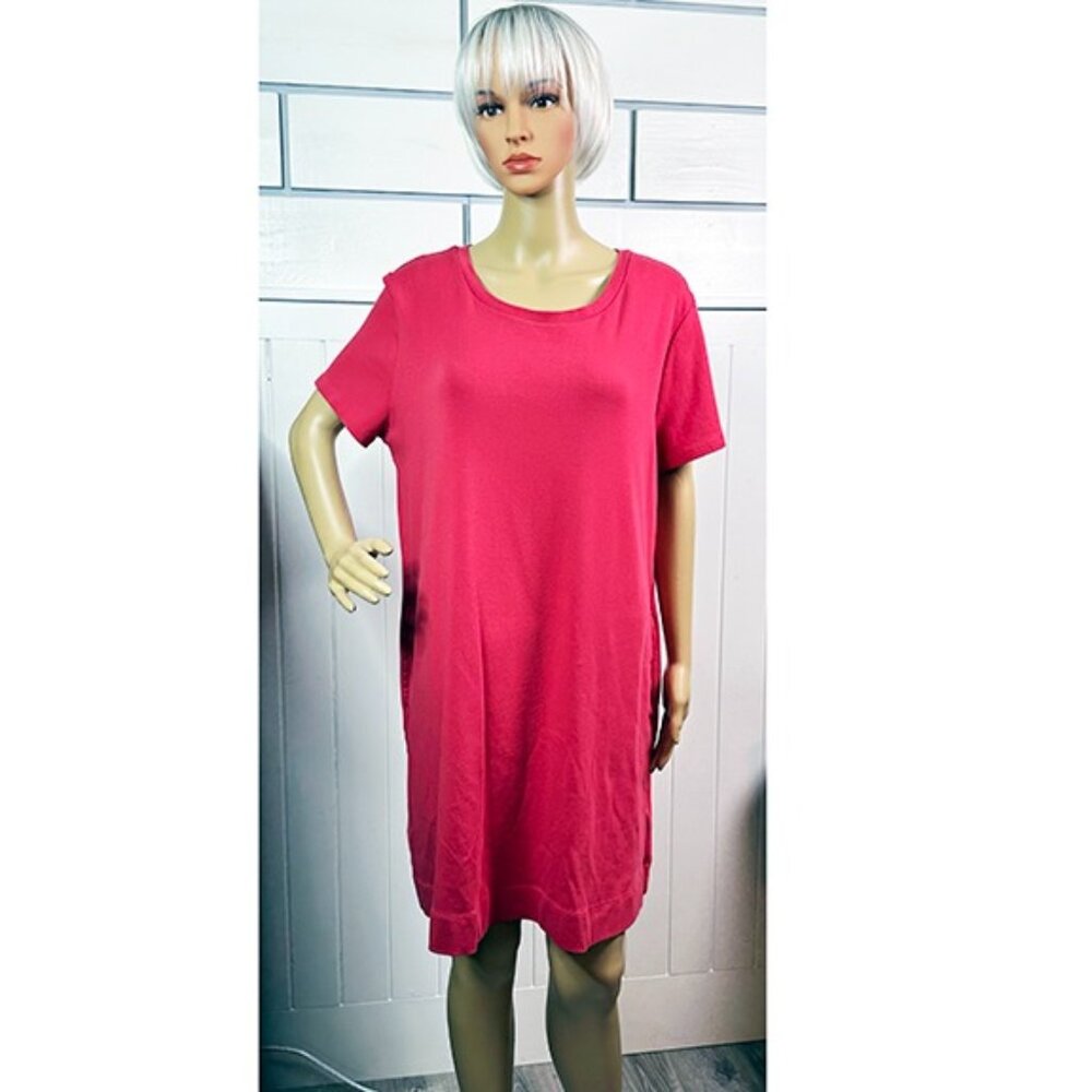 Ellen Tracy Short Melon Red Dress w/Pockets. XXL  Pima Cotton Fits Like XL